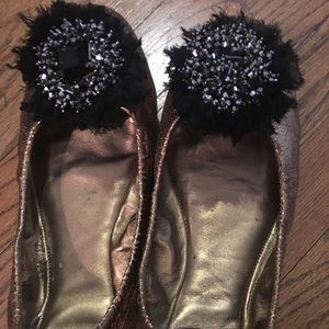 Tory Burch copper/gold color flats